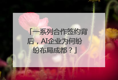一系列合作签约背后，AI企业为何纷纷布局成都？